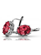 Boucles d'oreilles en argent sterling 925, Rubis. vec079s