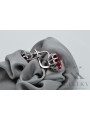 Boucles d'oreilles en argent sterling 925, Rubis. vec079s