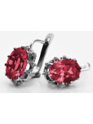 Boucles d'oreilles en argent sterling 925, Rubis. vec079s