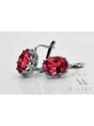 Boucles d'oreilles en argent sterling 925, Rubis. vec079s