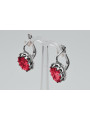 Boucles d'oreilles en argent sterling 925, Rubis. vec079s