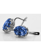 Boucles d'oreilles en argent sterling 925, Saphir vec079s