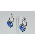 Vintage Sterling Silver 925 Sapphire Earrings vec079s