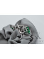 Boucles d'oreilles en argent sterling 925, Émeraude vintage vec079s