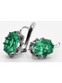 Sterling Silver 925 Emerald Earrings Vintage Style Jewelry vec079s