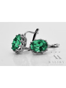 Sterling Silver 925 Emerald Earrings Vintage Style Jewelry vec079s