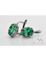 Sterling Silver 925 Emerald Earrings Vintage Style Jewelry vec079s