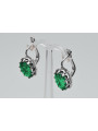 Boucles d'oreilles en argent sterling 925, Émeraude vintage vec079s