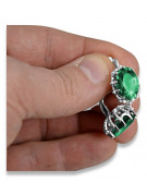 Sterling Silver 925 Emerald Earrings Vintage Style Jewelry vec079s