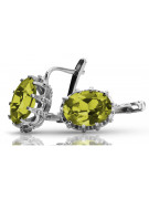 Boucles d'oreilles en argent sterling 925, Péridot jaune vec079s