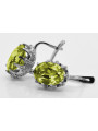 Boucles d'oreilles en argent sterling 925, Péridot jaune vec079s