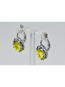 Aretes de Plata 925, Peridoto Amarillo Vintage vec079s