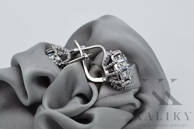 Boucles d'oreilles en argent sterling 925, Zircone vec079s