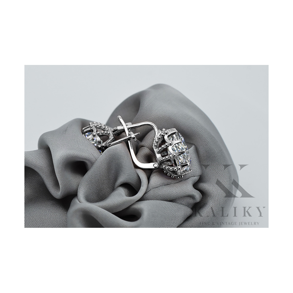 Boucles d'oreilles en argent sterling 925, Zircone vec079s