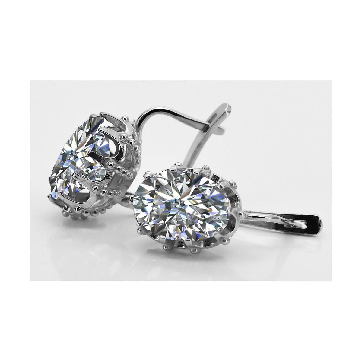 Boucles d'oreilles en argent sterling 925, Zircone vec079s