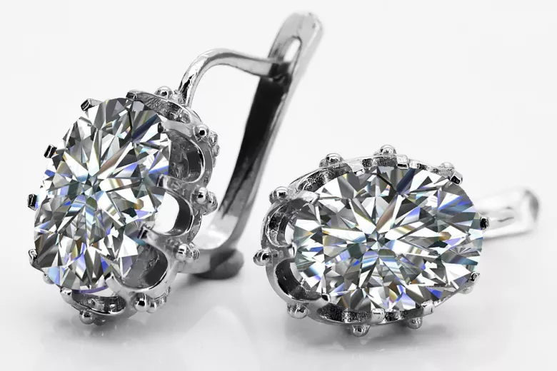 Boucles d'oreilles en argent sterling 925, Zircone vec079s