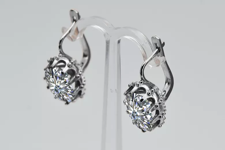 Boucles d'oreilles en argent sterling 925, Zircone vec079s