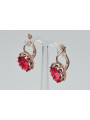 "Classic Ruby Accentuated 14K Rose Gold Earrings - Vintage Original vec079" Vintage vec079