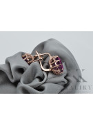 Sterling Silver Rose Gold Plated Amethyst Earrings vec079rp