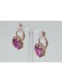 Sterling Silver Rose Gold Plated Amethyst Earrings vec079rp