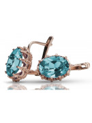 Sterling Silver Rose Gold Plated Aquamarine Earrings vec079rp