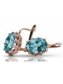 Sterling Silver Rose Gold Plated Aquamarine Earrings vec079rp