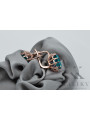 Boucles d'oreilles en argent vintage plaqué or rose, Aigue-marine vec079rp