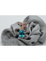 Sterling Silver Rose Gold Plated Aquamarine Earrings vec079rp