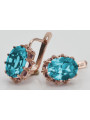 Sterling Silver Rose Gold Plated Aquamarine Earrings vec079rp