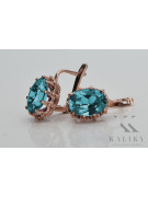 Sterling Silver Rose Gold Plated Aquamarine Earrings vec079rp