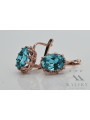 Boucles d'oreilles en argent vintage plaqué or rose, Aigue-marine vec079rp