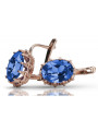 Sterling Silver Rose Gold Plated Sapphire Earrings vec079rp