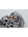 Sterling Silver Rose Gold Plated Sapphire Earrings vec079rp