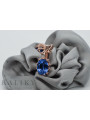 Sterling Silver Rose Gold Plated Sapphire Earrings vec079rp