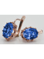 Sterling Silver Rose Gold Plated Sapphire Earrings vec079rp