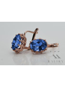 Sterling Silver Rose Gold Plated Sapphire Earrings vec079rp