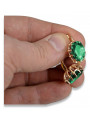 Vintage Sterling Silver Rose Gold Plated Emerald Earrings vec079rp