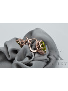 Aretes Vintage de Plata y Oro Rosa, Peridoto Amarillo vec079rp