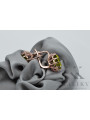 Boucles d'oreilles en argent sterling plaqué or rose avec Péridot Jaune vec079rp