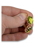 Aretes Vintage de Plata y Oro Rosa, Peridoto Amarillo vec079rp