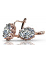 Stylish Sterling Silver Rose Gold Zircon Earrings vec079rp