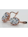 Stylish Sterling Silver Rose Gold Zircon Earrings vec079rp