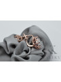 Stylish Sterling Silver Rose Gold Zircon Earrings vec079rp