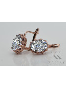 Stylish Sterling Silver Rose Gold Zircon Earrings vec079rp