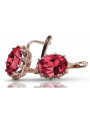 Boucles d'oreilles vintage en Or rose 14 carats avec Rubis d'origin vec079 Vintage vec079