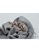 Boucles d'oreilles en zircon et or rose 14 carats, style vintage vec079. Vintage vec079