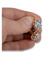 Original Vintage Zircon 14K Rose Gold Earrings vec079 vec079