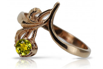 Russische sowjetische Rose 14 Karat 585 Gold Alexandrit Rubin Smaragd Saphir Zirkonring vrc303