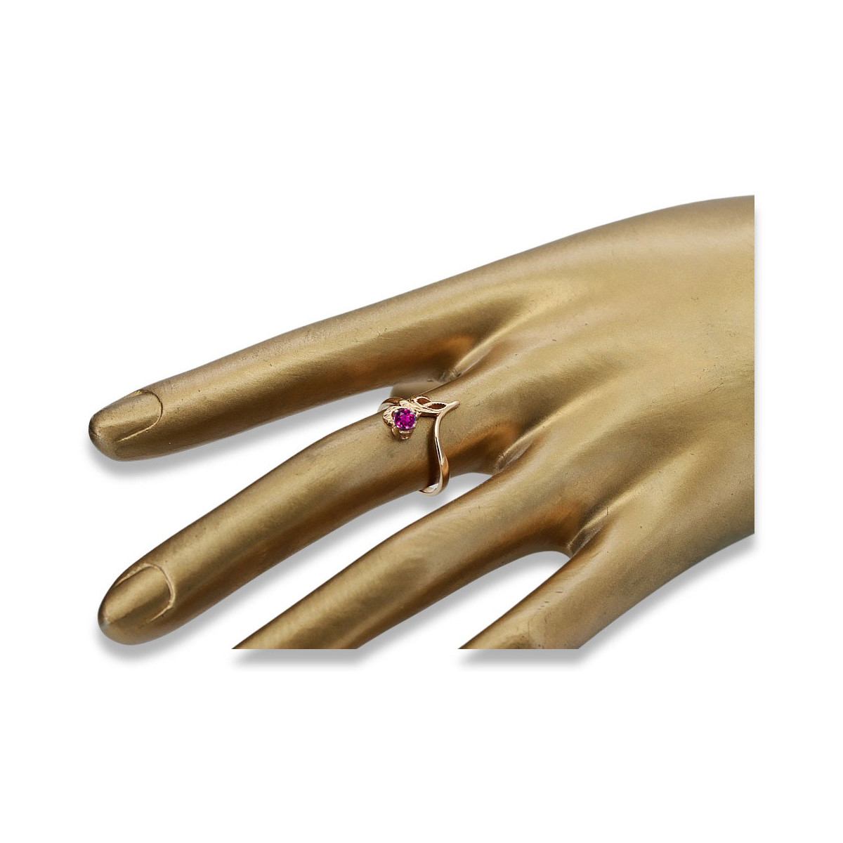 Russische sowjetische Rose 14 Karat 585 Gold Alexandrit Rubin Smaragd Saphir Zirkonring vrc303