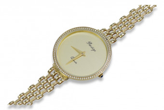 Italian inspired 14K Yellow Gold Diamond Lady's Watch lw067y